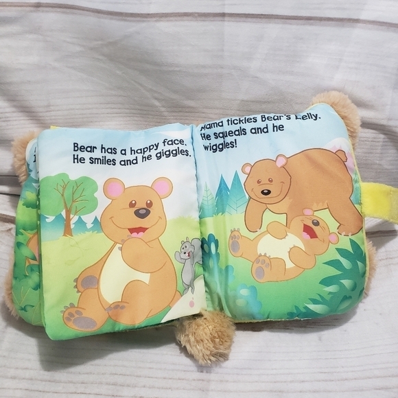 Soft Play Teddy Bear Plush Stuffed Animal Book With Bell Rattle Crinkle Tail 8" - Picture 7 of 10